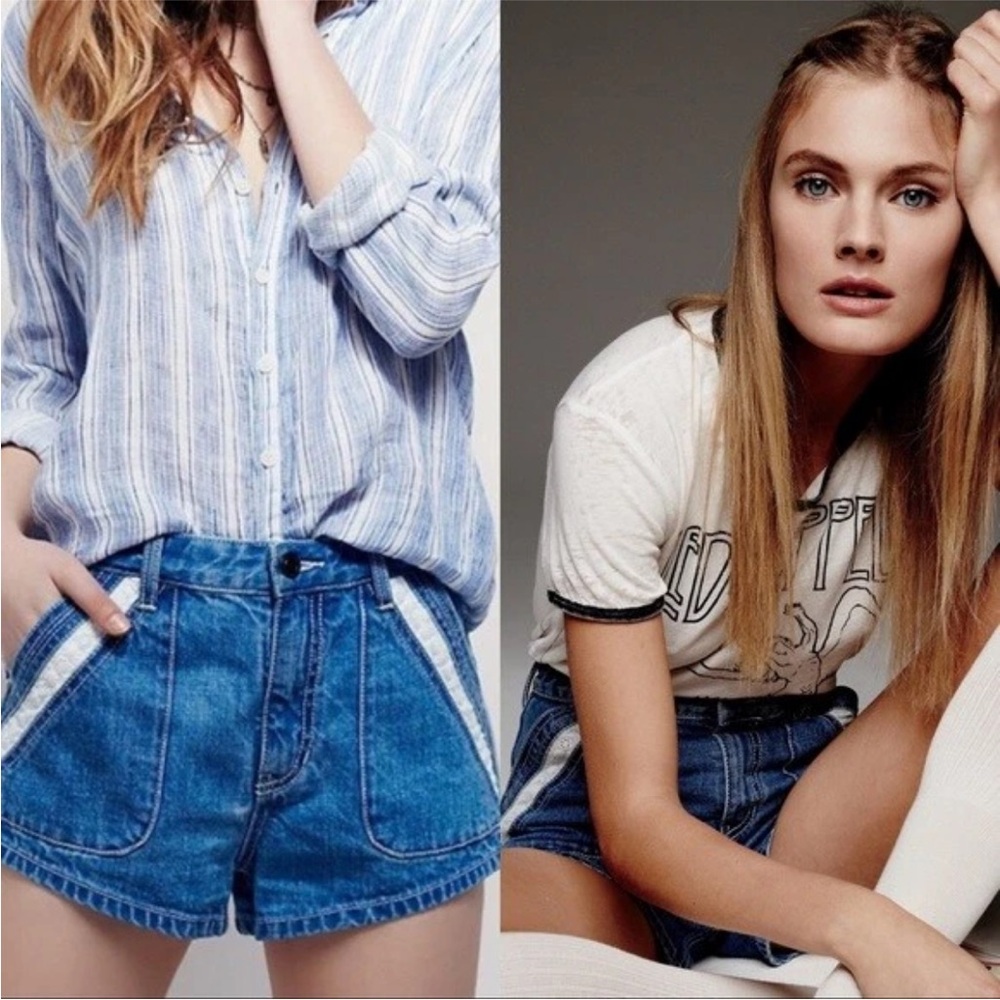 Free people 🌹🌹🌹Blue Denim Women's Shorts - Picture 5 of 14